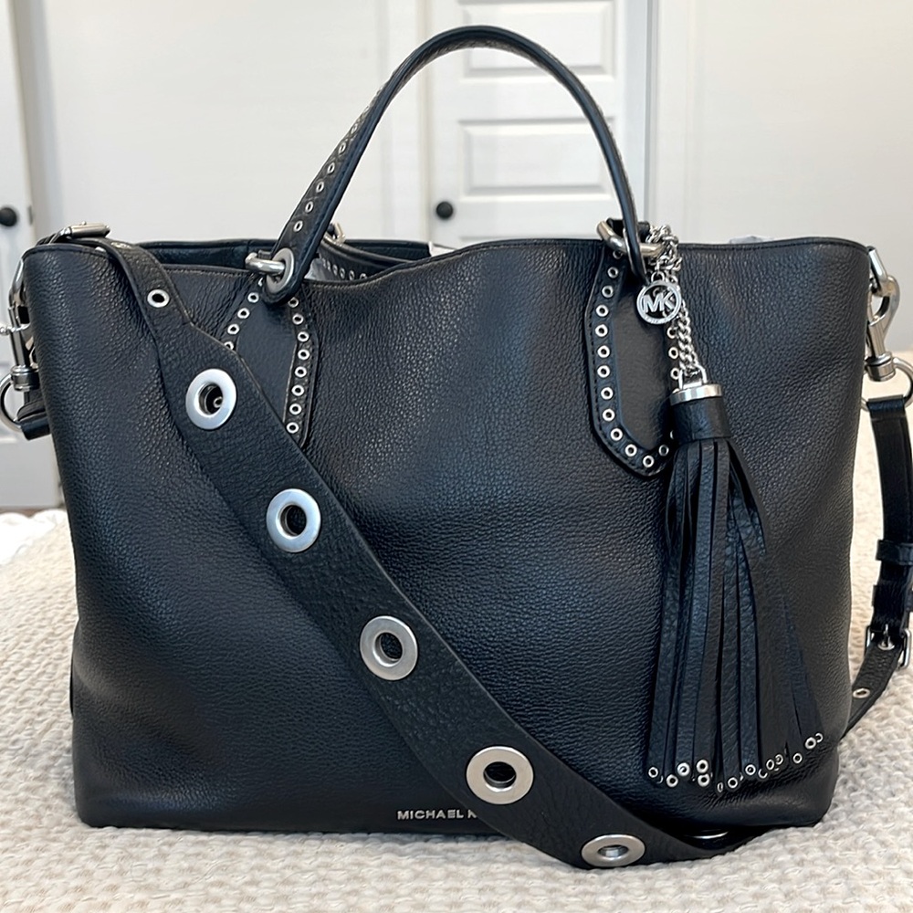 Michael Kors Brooklyn Large Pebbled Leather Convertible Satchel